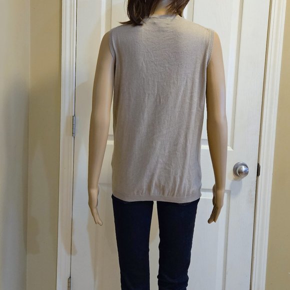 FACONNABLE, Silk/cashmere sleeveless beige colour vest - Picture 12 of 13